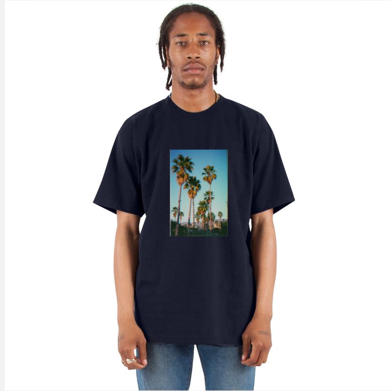 California Palm Trees in VHS Glitch T-Shirt