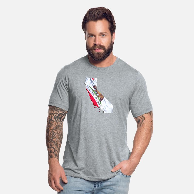 California State Flag in California State Map