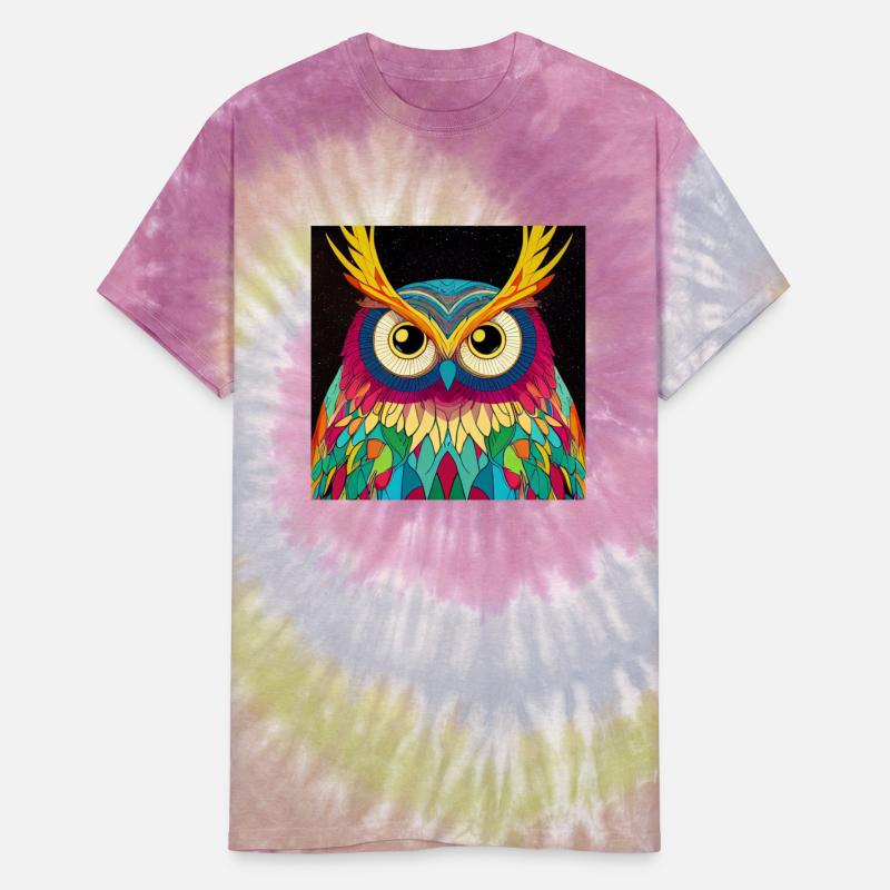 Colorful Owl Portrait Illustration Bohemian Birds