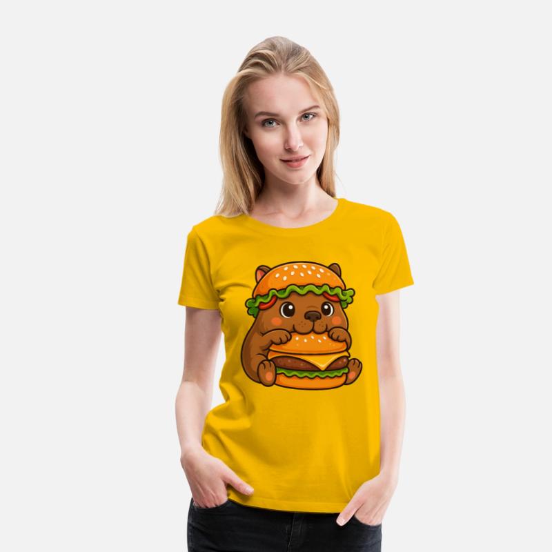 Cute capybara water pig cheeseburger fast food hat