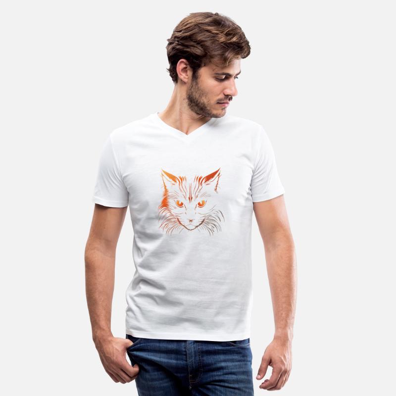 Fierce Orange-Eyed Cat Illustration