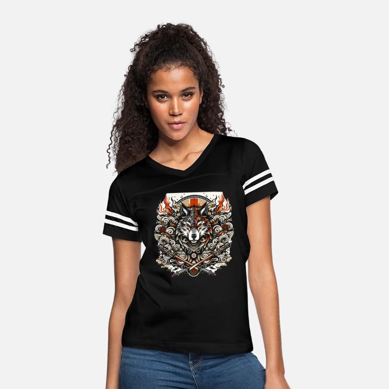 Fierce Tribal Wolf & Swords Tee