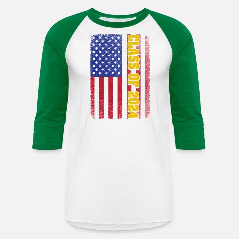 Graduation Class of 2024 Vintage Us American Flag