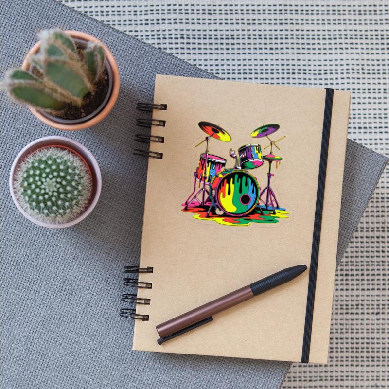 Vibrant Drummer Paint Splash Design