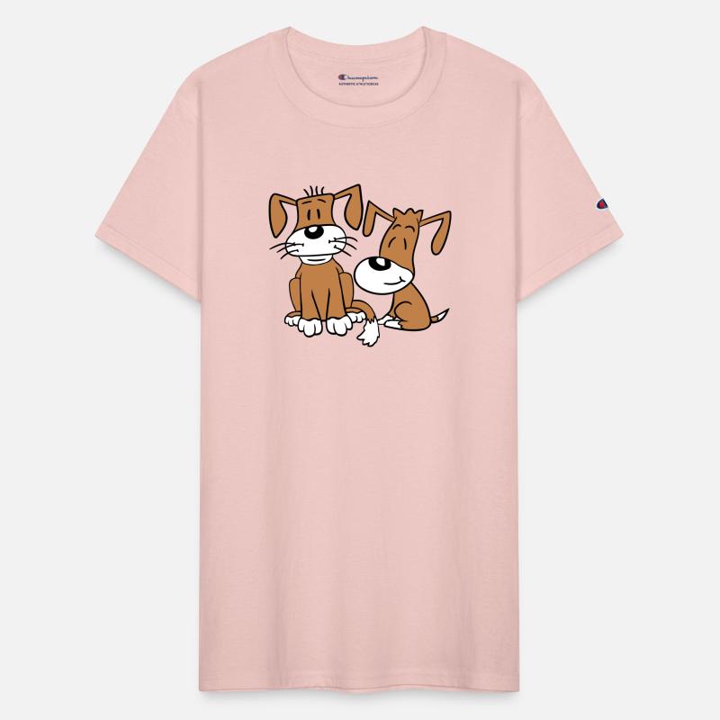 2 Dogs Team Sitting Two Friends Crew Happy Brother