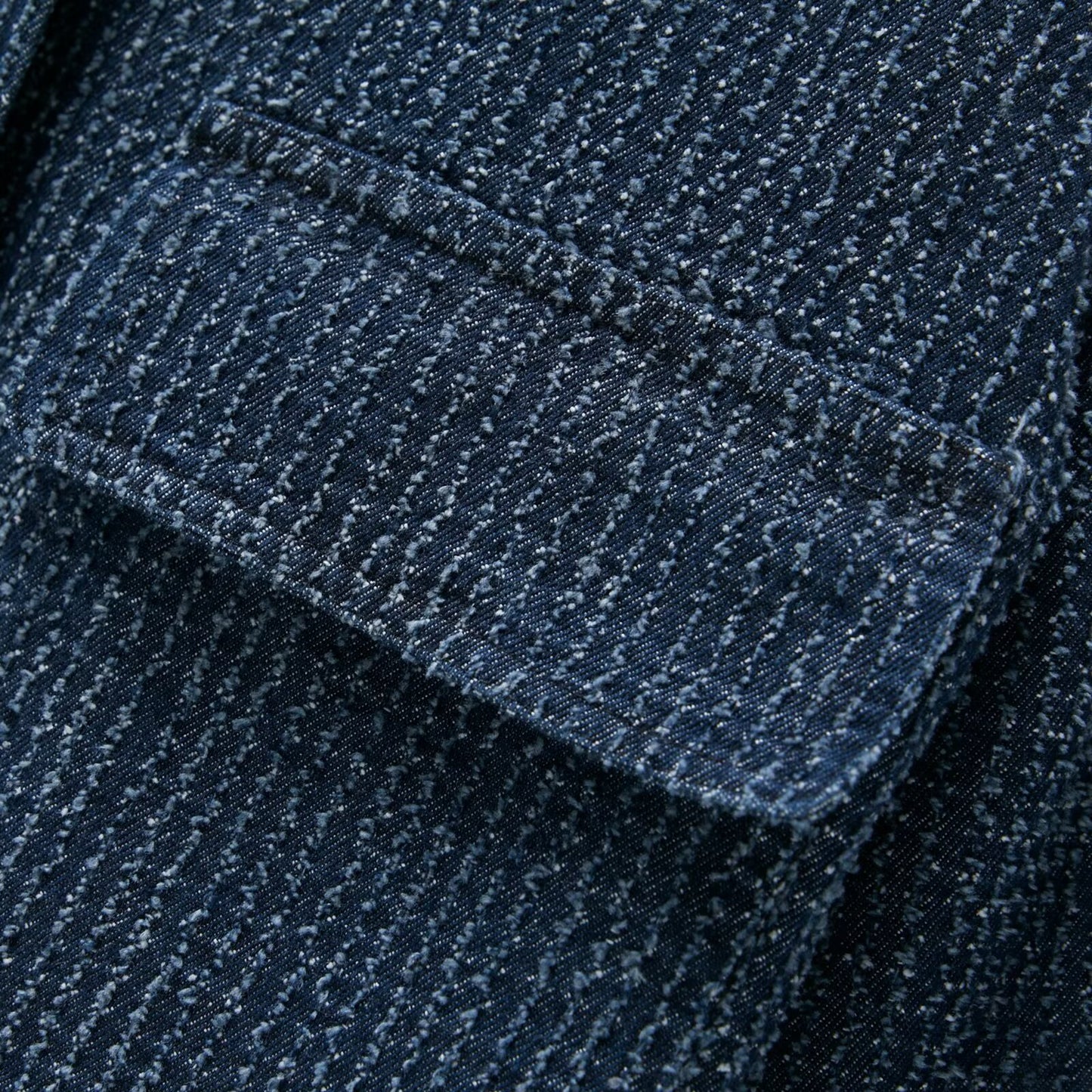 Collar long sleeved pocket decorative texture denim jacket for women