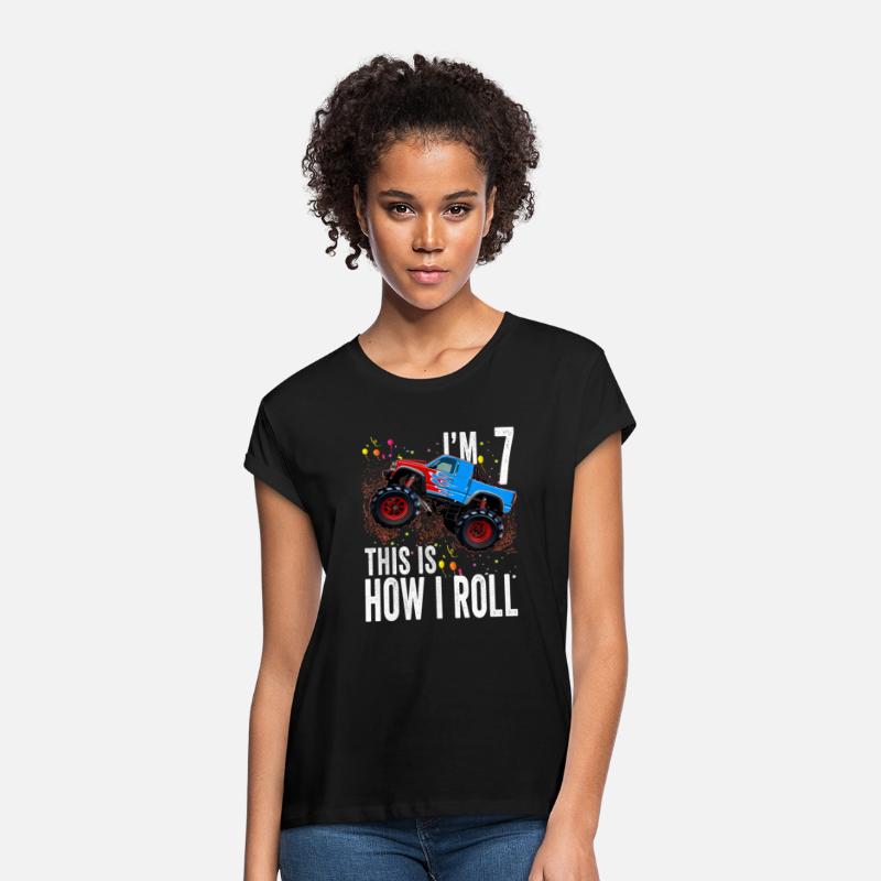 7Year Old Shirt 7th Birthday Boy Monster Truck Car