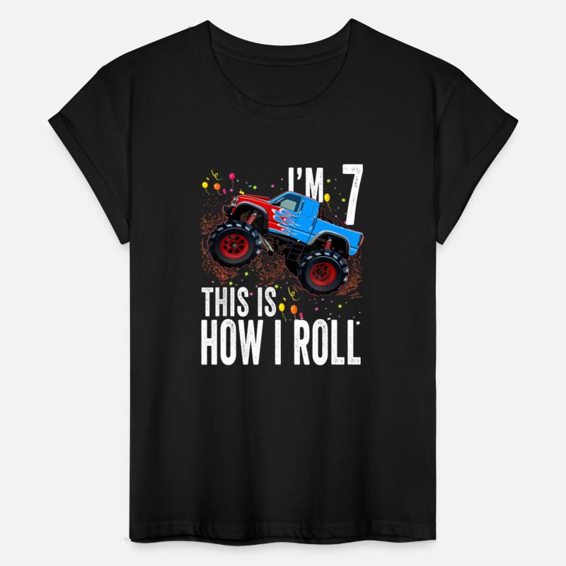 7Year Old Shirt 7th Birthday Boy Monster Truck Car