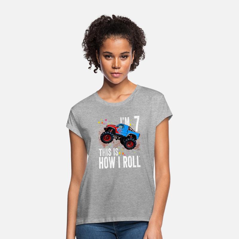 7Year Old Shirt 7th Birthday Boy Monster Truck Car