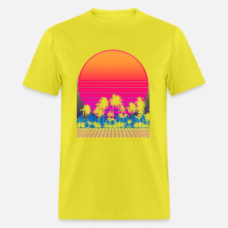 80s Vaporwave Palm Trees Sunset