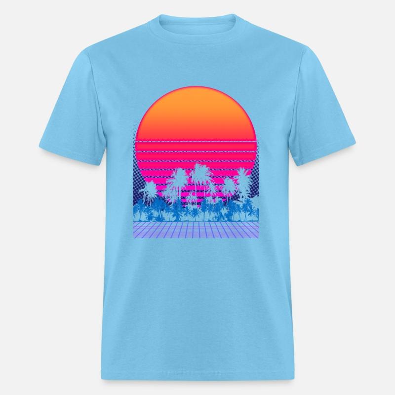 80s Vaporwave Palm Trees Sunset