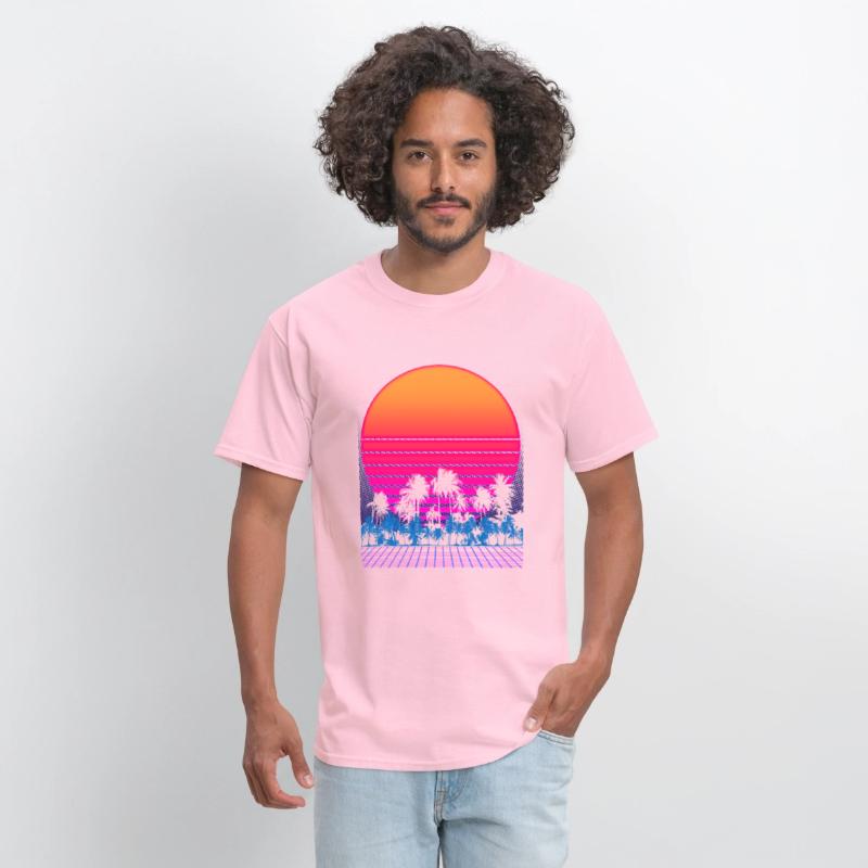 80s Vaporwave Palm Trees Sunset