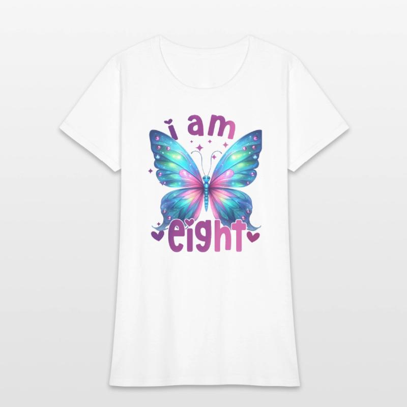 8th Birthday Butterfly 8 Years Eight Finally 8 Bir