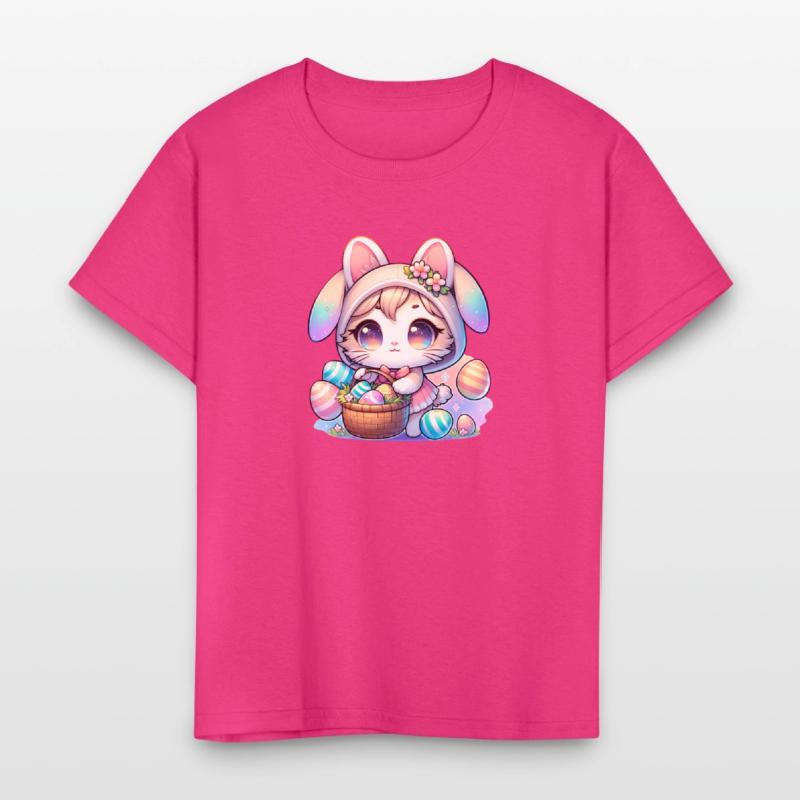 A Kitty With a Bunny Outfit Delivering Easter Eggs