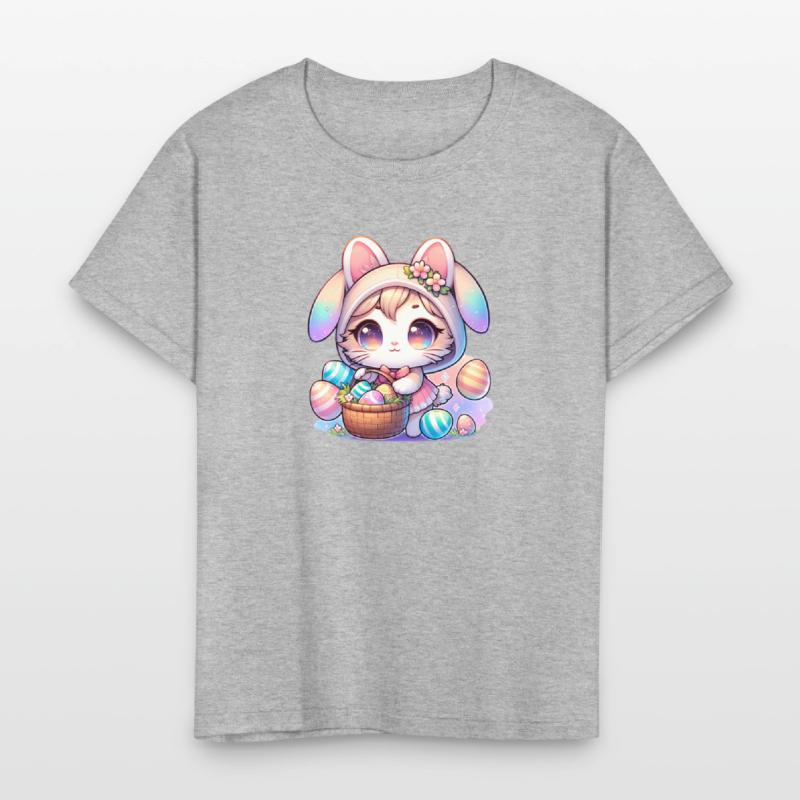 A Kitty With a Bunny Outfit Delivering Easter Eggs