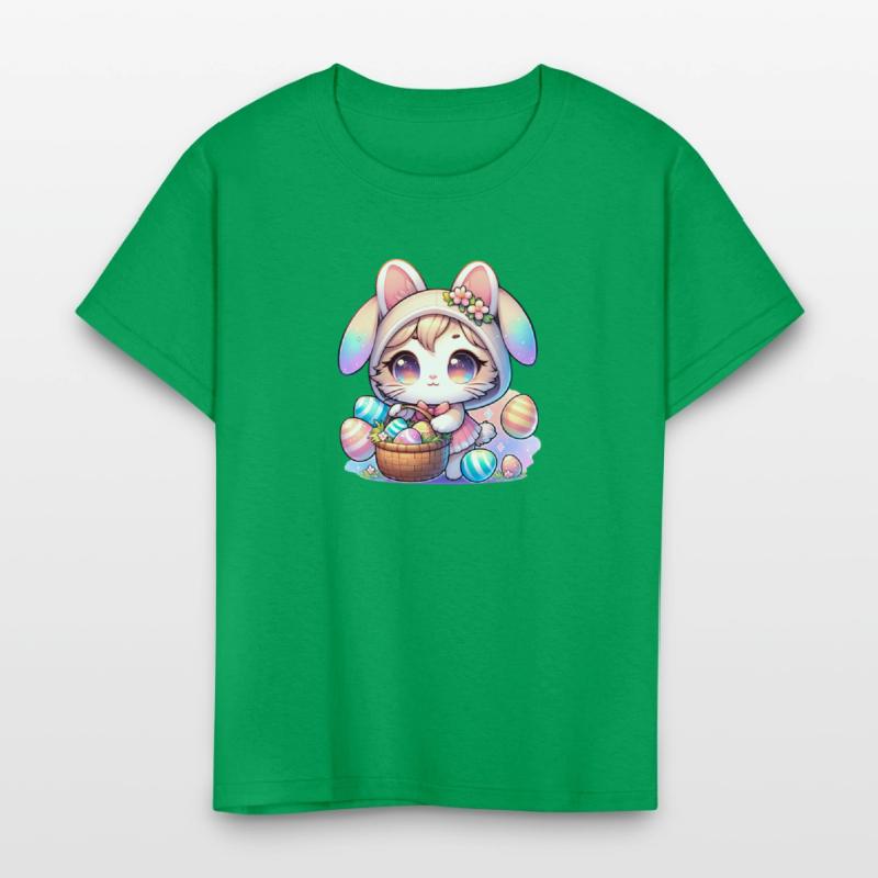 A Kitty With a Bunny Outfit Delivering Easter Eggs