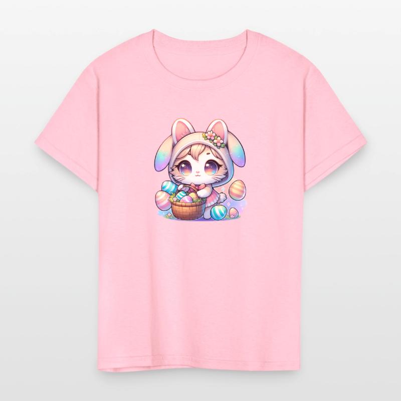 A Kitty With a Bunny Outfit Delivering Easter Eggs