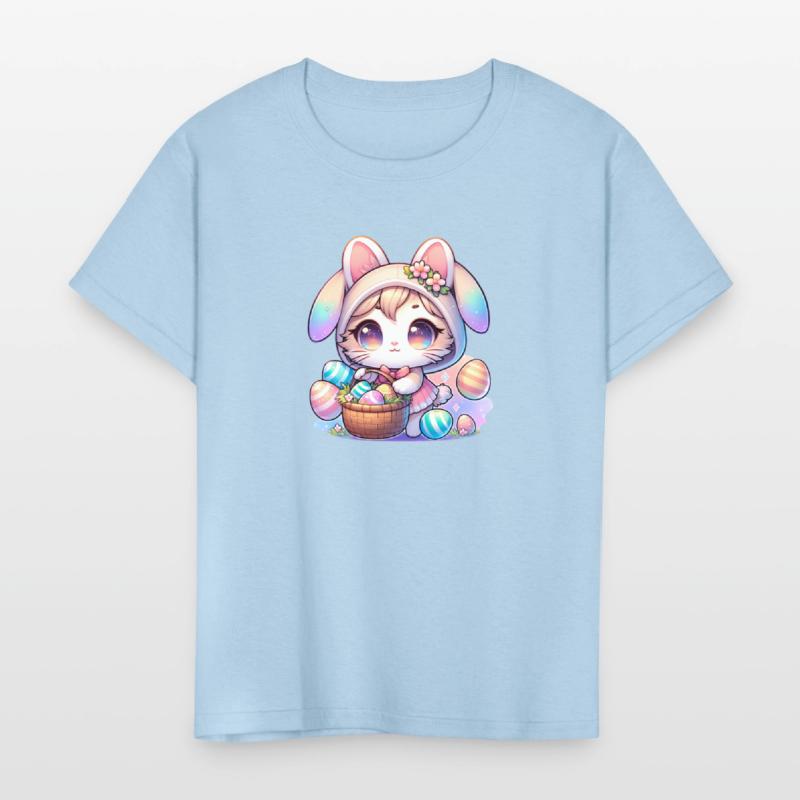 A Kitty With a Bunny Outfit Delivering Easter Eggs