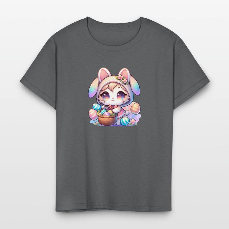 A Kitty With a Bunny Outfit Delivering Easter Eggs