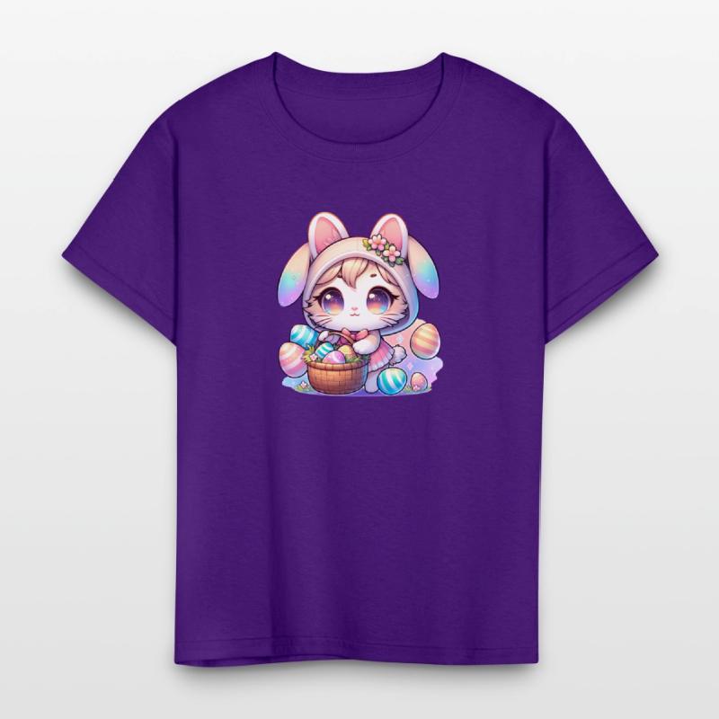 A Kitty With a Bunny Outfit Delivering Easter Eggs