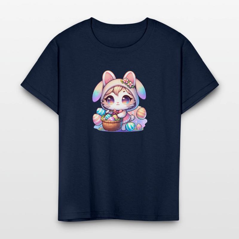 A Kitty With a Bunny Outfit Delivering Easter Eggs