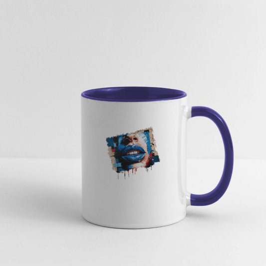 Abstract lips painted with a colorful brush