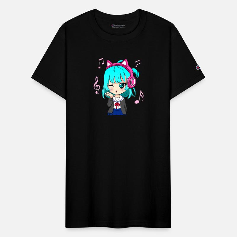 Anime and Music Girl for Teen chibi graphic Anime