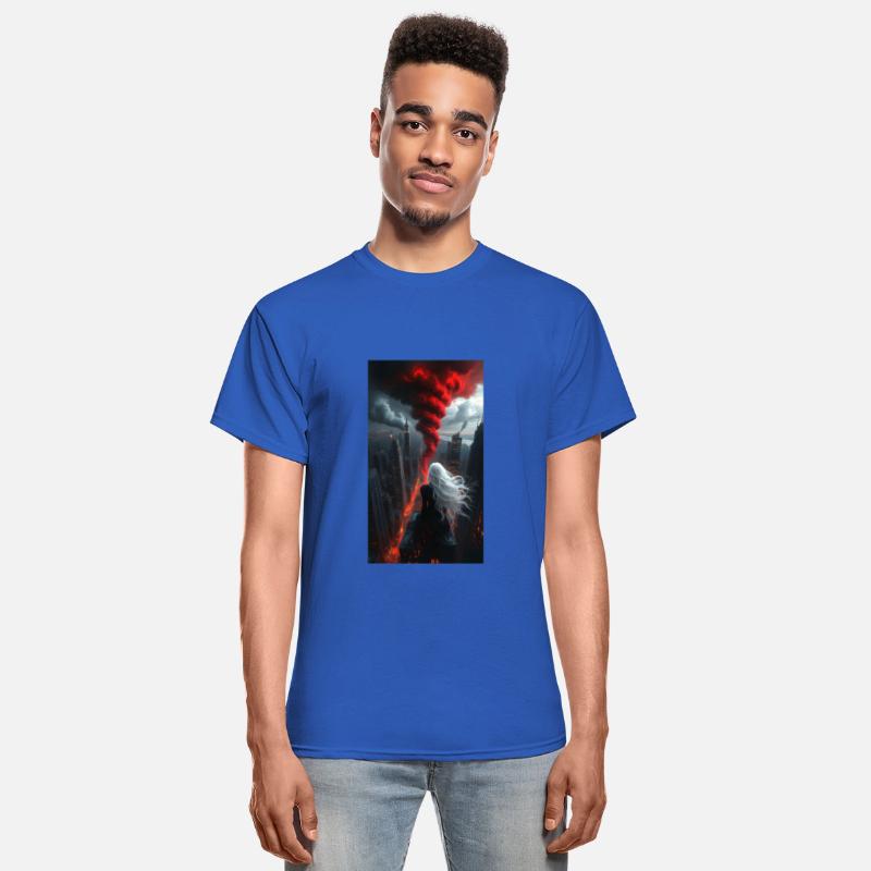 Apocalyptic Angel Over Burning City