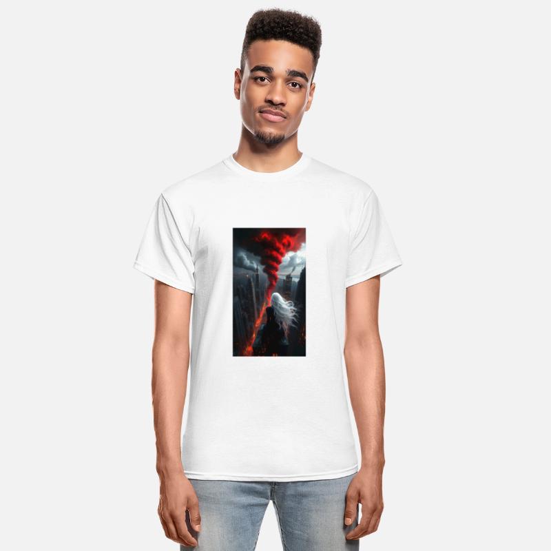 Apocalyptic Angel Over Burning City