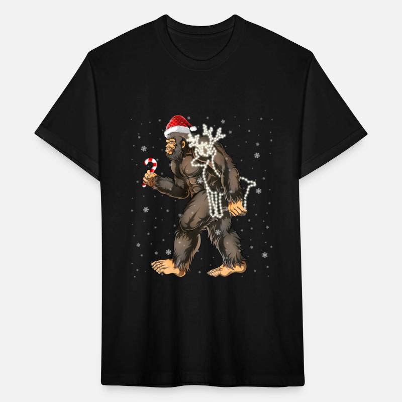 Bigfoot Carrying Deer Lights Xmas Sasquatch Lover