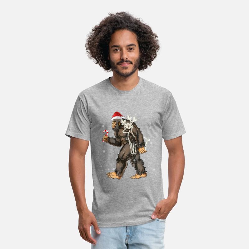 Bigfoot Carrying Deer Lights Xmas Sasquatch Lover