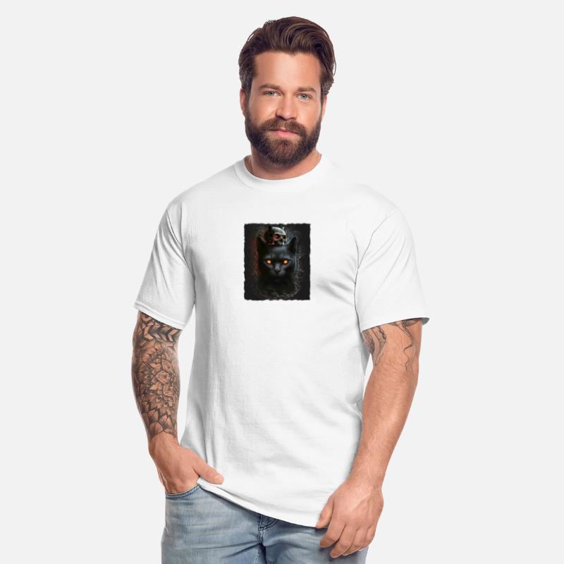 Black Cat with Skull