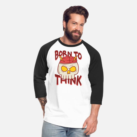 Born to Think Skull Illustration T Shirt Template