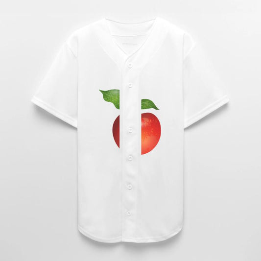 Bright Red Apple with Leaves Illustration