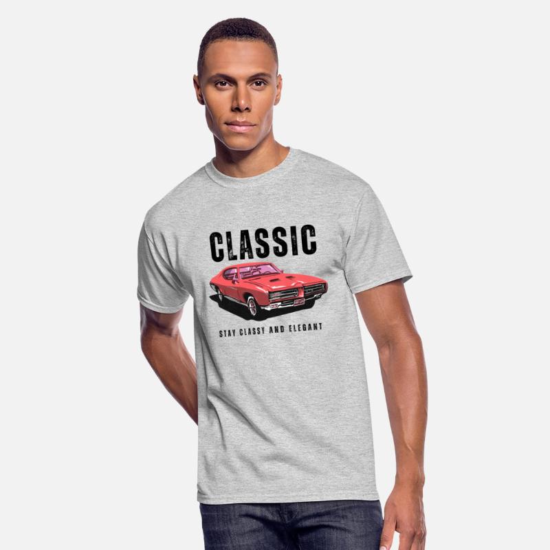 Brown and Red Classic Illustrated Car T-shirt