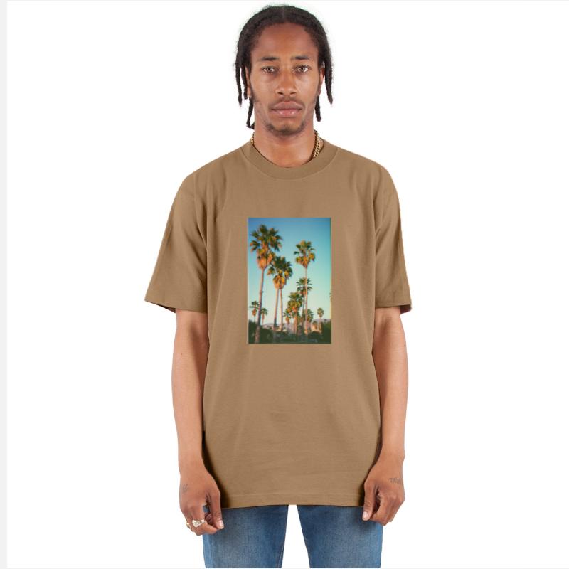 California Palm Trees in VHS Glitch T-Shirt