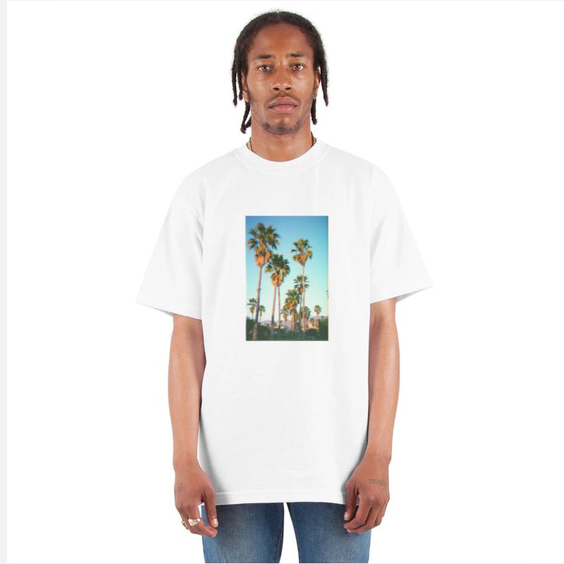 California Palm Trees in VHS Glitch T-Shirt