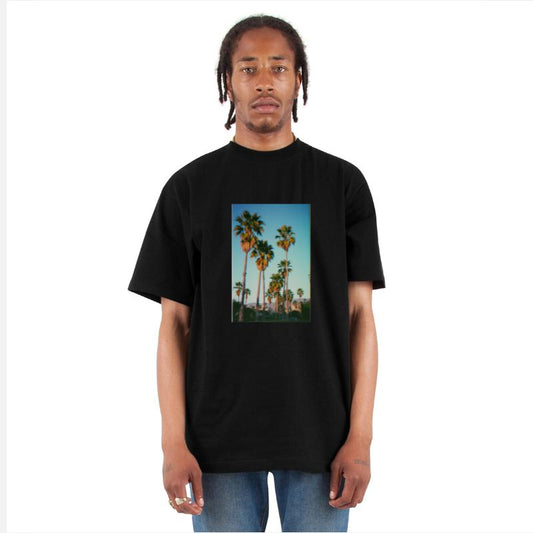 California Palm Trees in VHS Glitch T-Shirt