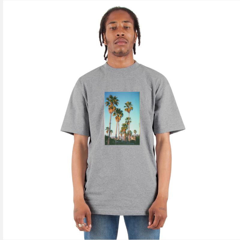 California Palm Trees in VHS Glitch T-Shirt