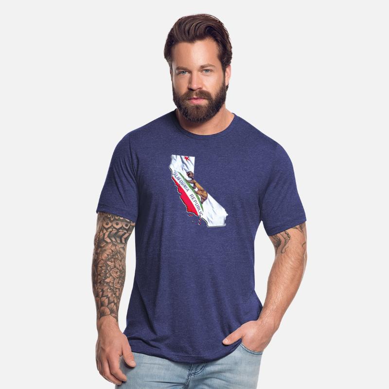 California State Flag in California State Map