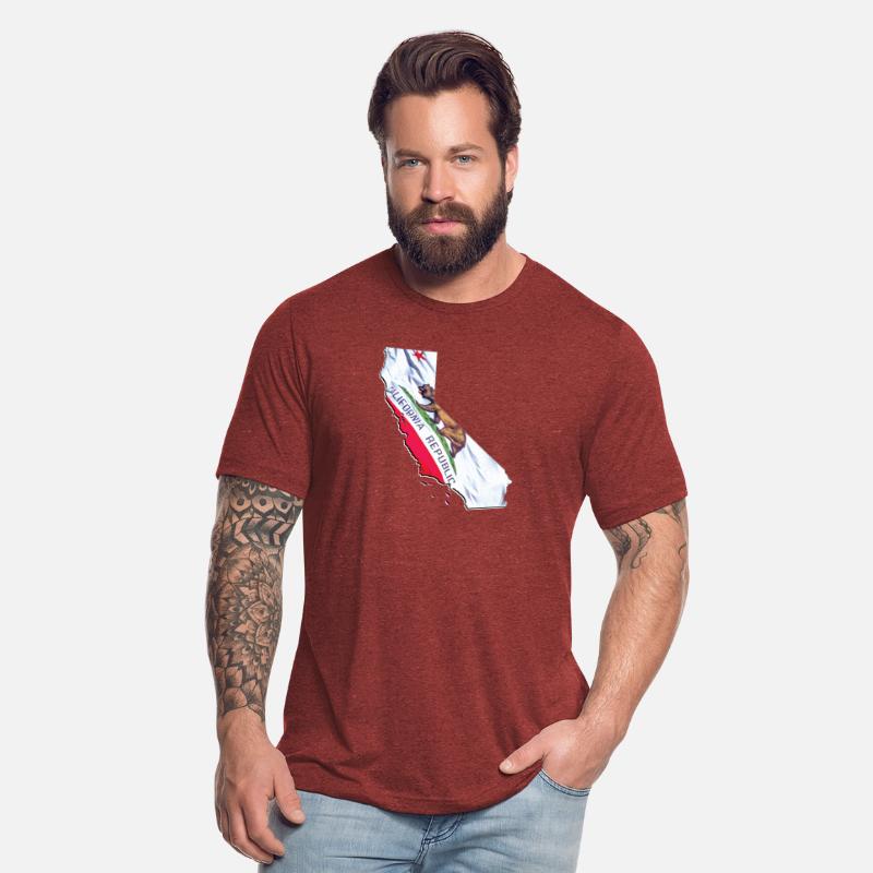 California State Flag in California State Map