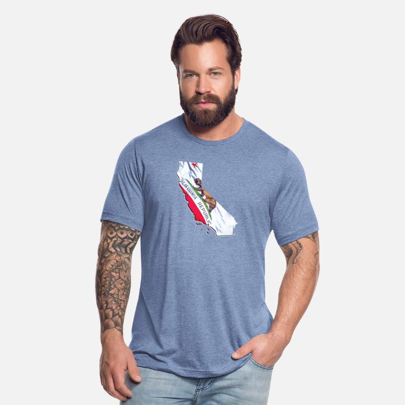 California State Flag in California State Map