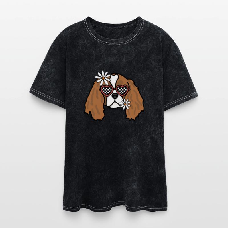 Cavalier King charls spaniel retro dog