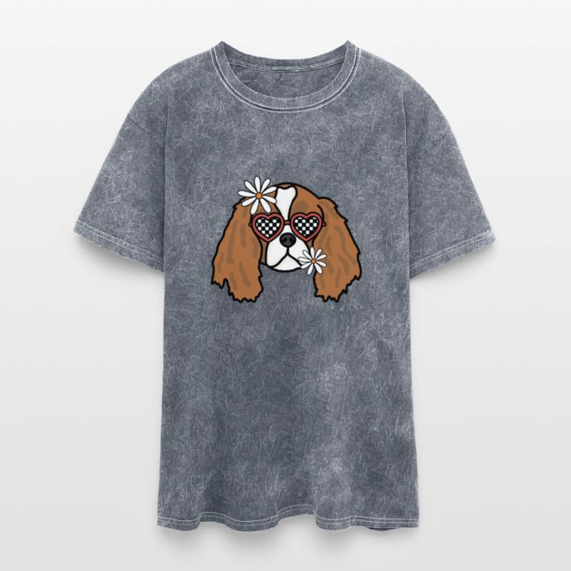 Cavalier King charls spaniel retro dog