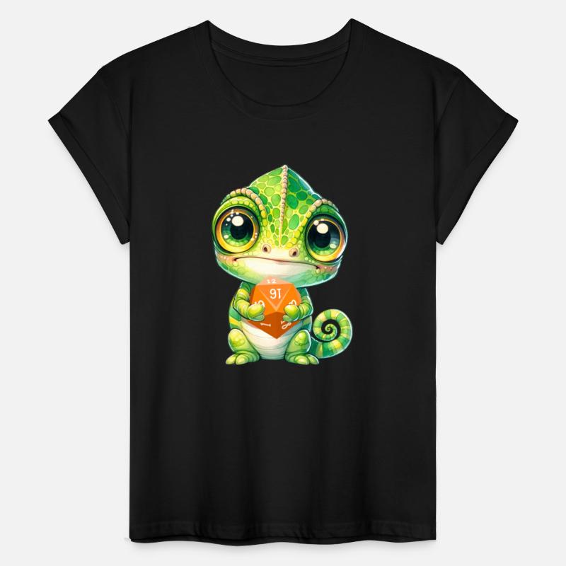 Chameleon Holding 20-sided Dice