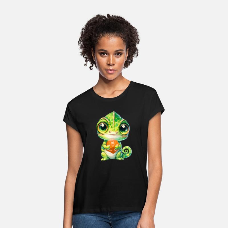 Chameleon Holding 20-sided Dice