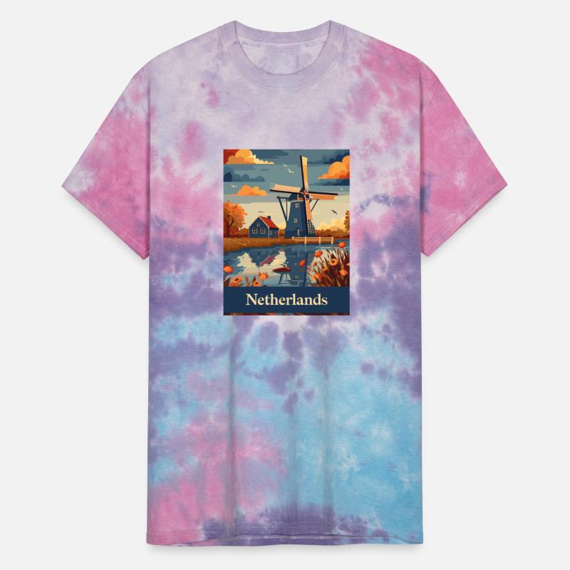 Charming Netherlands Windmill Landscape Art