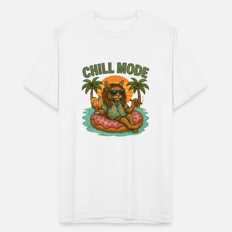 Chill Cat on Donut Float Smoking