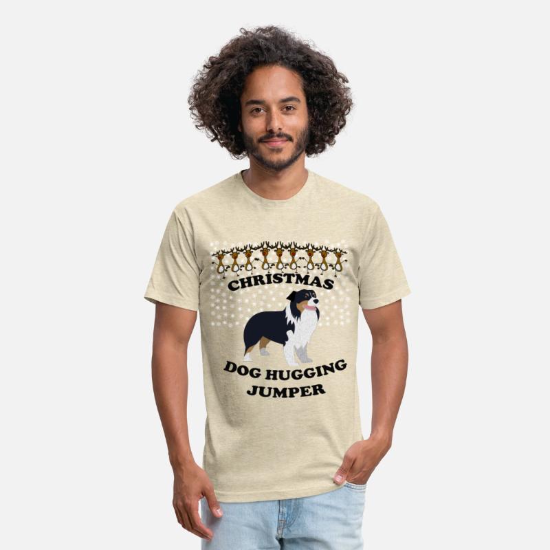 Collie dog christmas dog hugging jumper