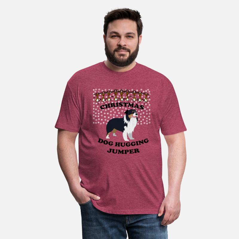 Collie dog christmas dog hugging jumper